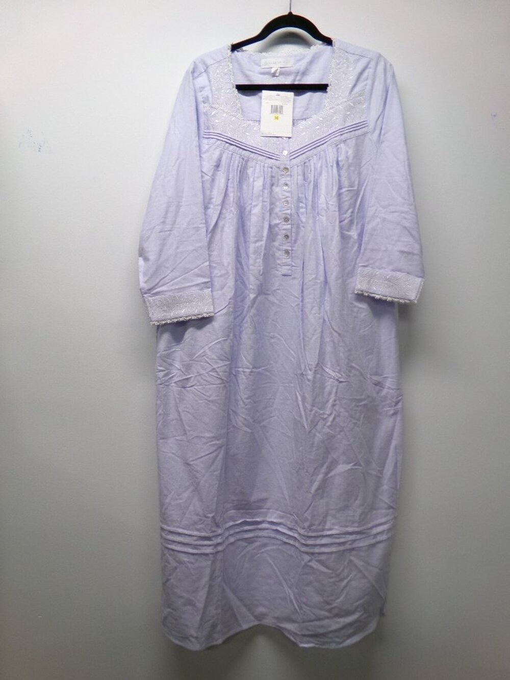NWT Eileen West Fairy Tale Cotton Flannel Nightgown Lilac Light Purple sz Medium